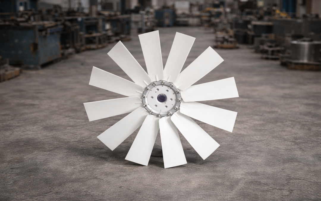Cambio de hélice axial en ventilador industrial